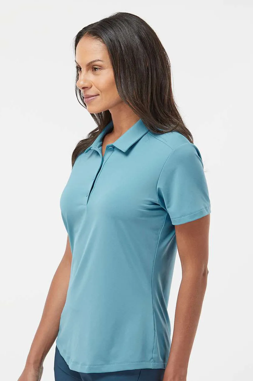 Adidas Womens Ultimate Moisture Wicking Short Sleeve Polo Shirt - Hazy Blue