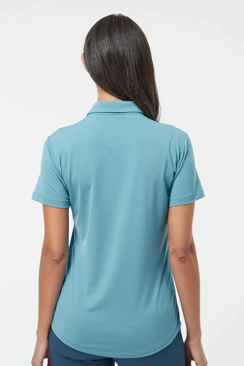 Adidas Womens Ultimate Moisture Wicking Short Sleeve Polo Shirt - Hazy Blue
