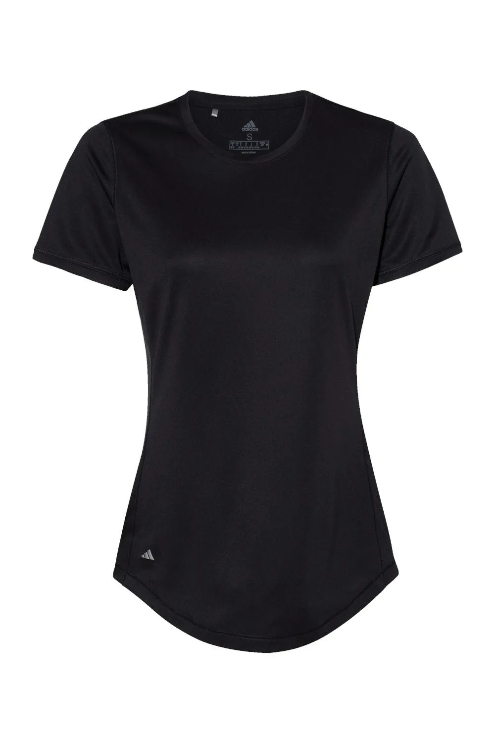 Adidas Womens UPF 50  Short Sleeve Crewneck T-Shirt - Black