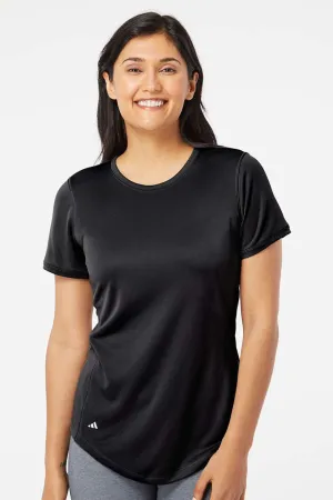 Adidas Womens UPF 50  Short Sleeve Crewneck T-Shirt - Black