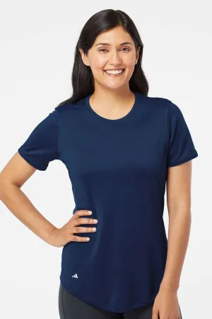 Adidas Womens UPF 50  Short Sleeve Crewneck T-Shirt - Collegiate Navy Blue
