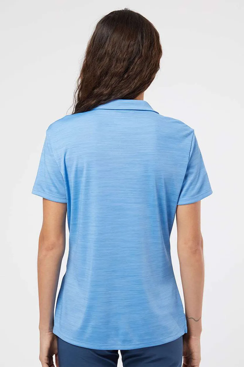 Adidas Womens UPF 50  Short Sleeve Polo Shirt - Lucky Blue Melange - Closeout