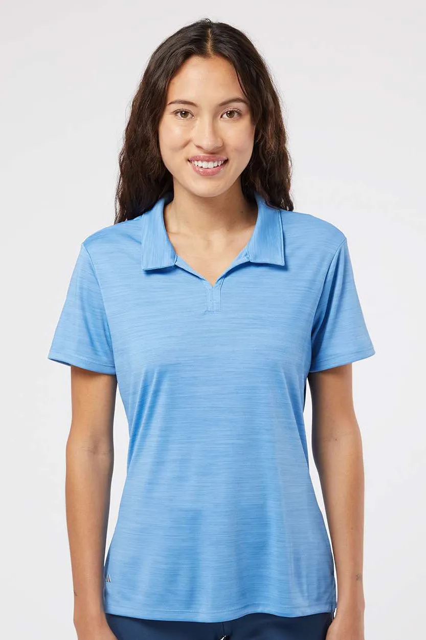 Adidas Womens UPF 50  Short Sleeve Polo Shirt - Lucky Blue Melange - Closeout