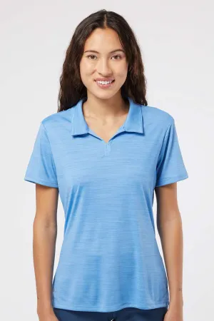 Adidas Womens UPF 50  Short Sleeve Polo Shirt - Lucky Blue Melange - Closeout