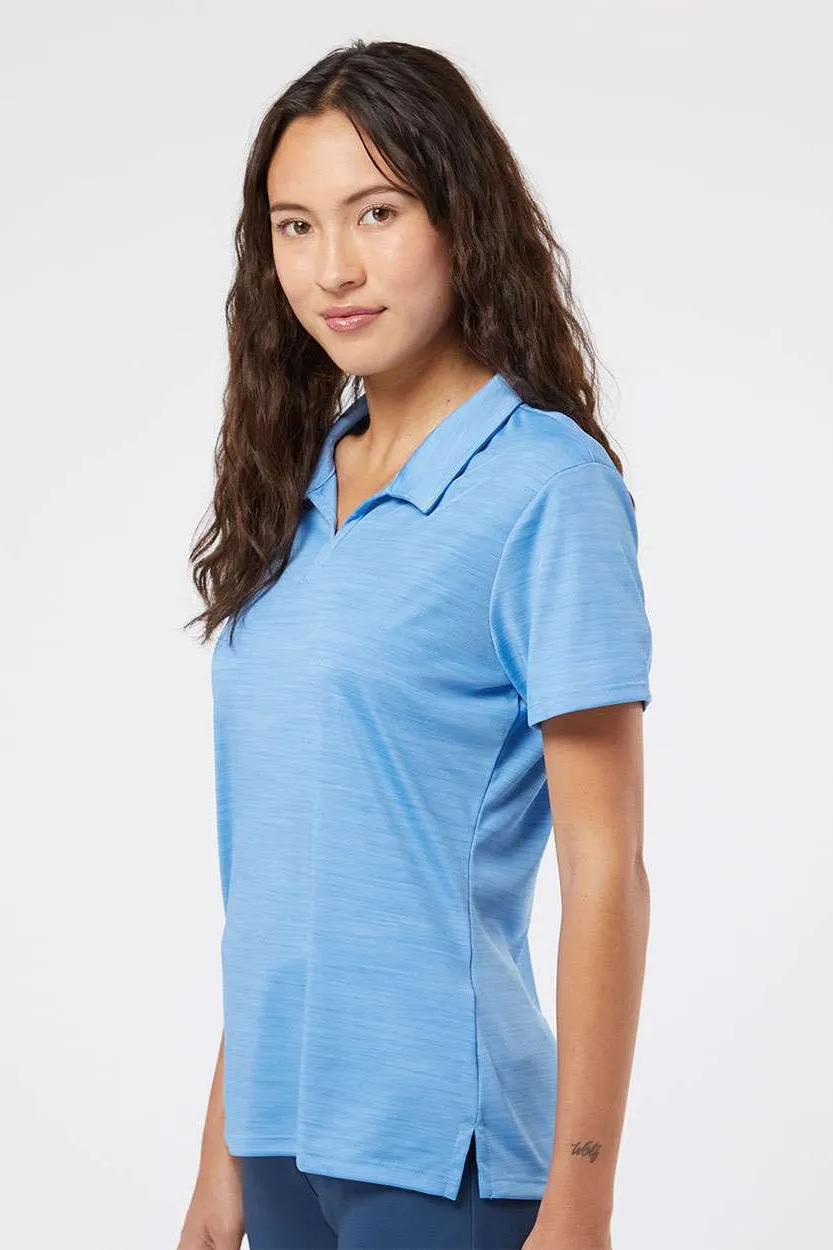 Adidas Womens UPF 50  Short Sleeve Polo Shirt - Lucky Blue Melange - Closeout