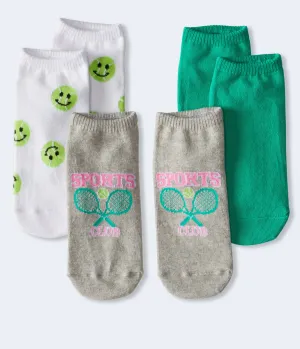 Aeropostale Womens' Tennis Club Ankle Sock 3-Pack - White - Size One Size - Cotton - Teen Fashion & Clothing Bleach Aeropostale