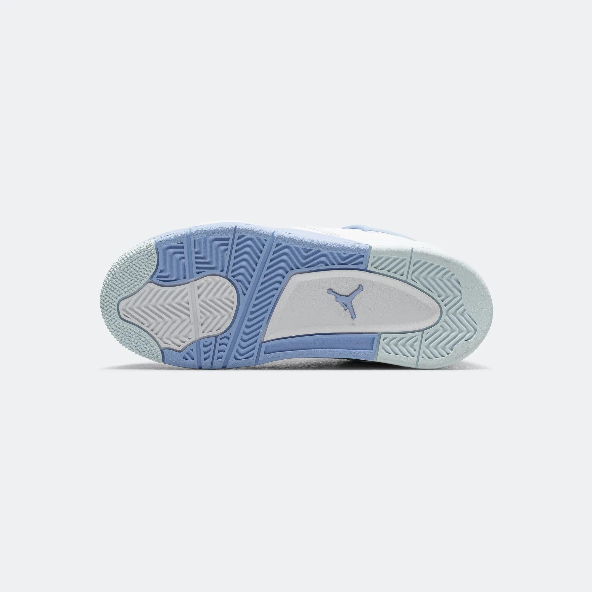 Air Jordan 4 Retro (PS) - White/Aluminum-Blue Tint-Oil Green Jordan Clothing
