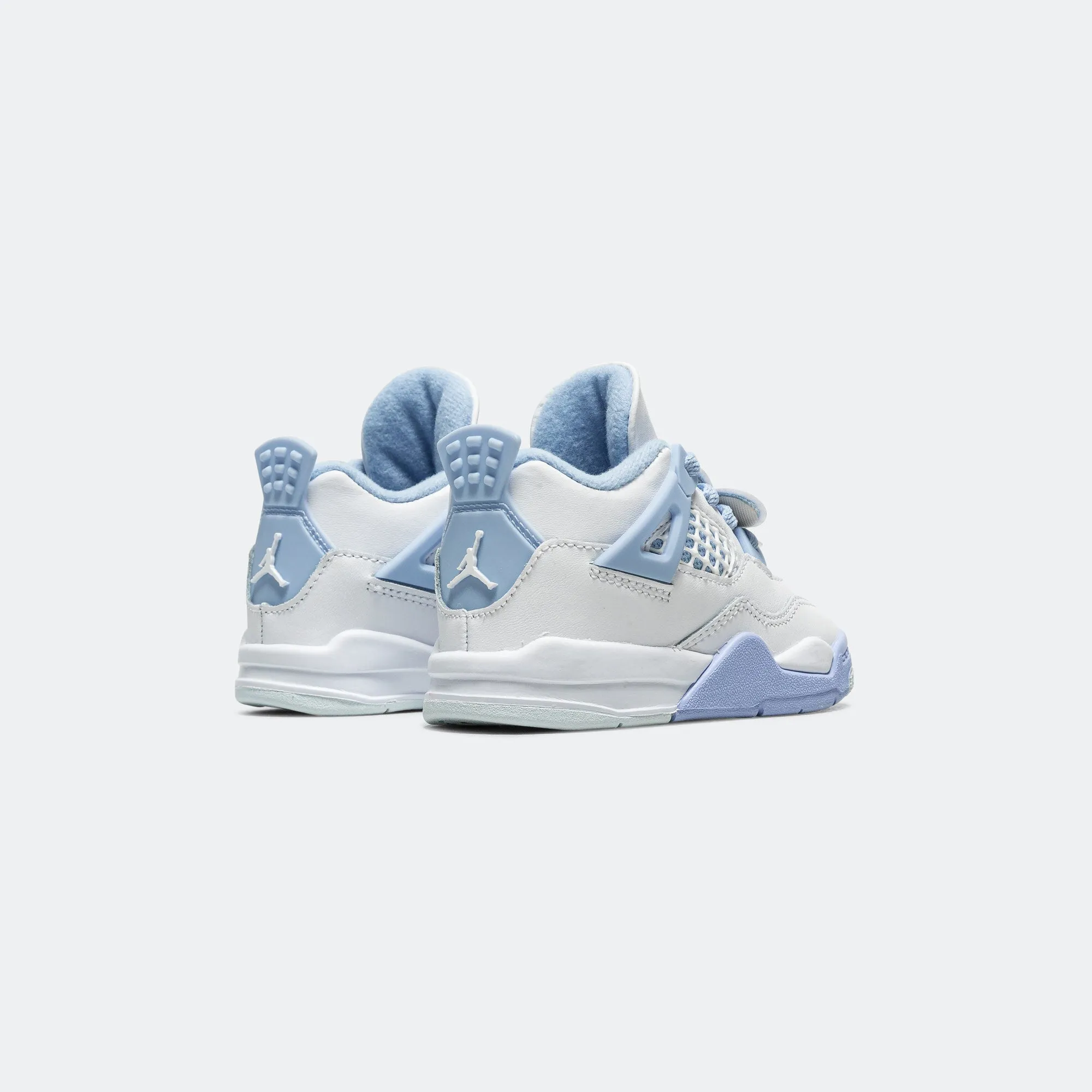 Air Jordan 4 Retro (TD) - White/Aluminum-Blue Tint-Oil Green Jordan Clothing