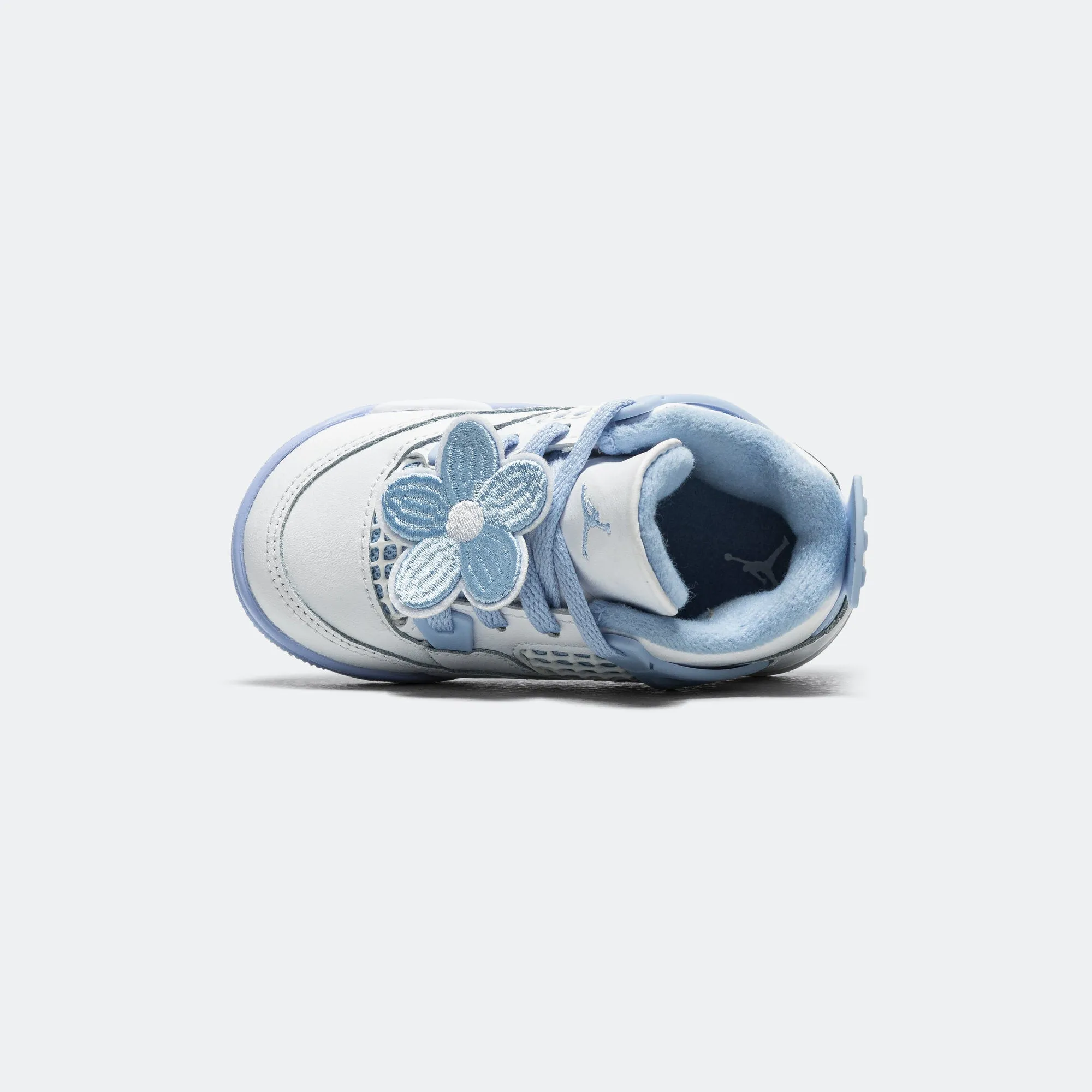 Air Jordan 4 Retro (TD) - White/Aluminum-Blue Tint-Oil Green Jordan Clothing