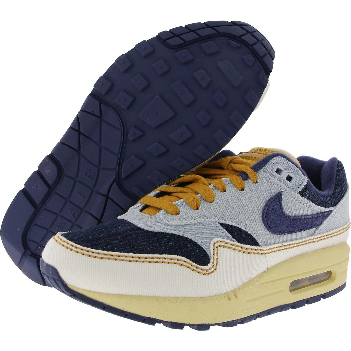 Air Max 1 '87 Womens Lace-Up Denim Running & Training Shoes