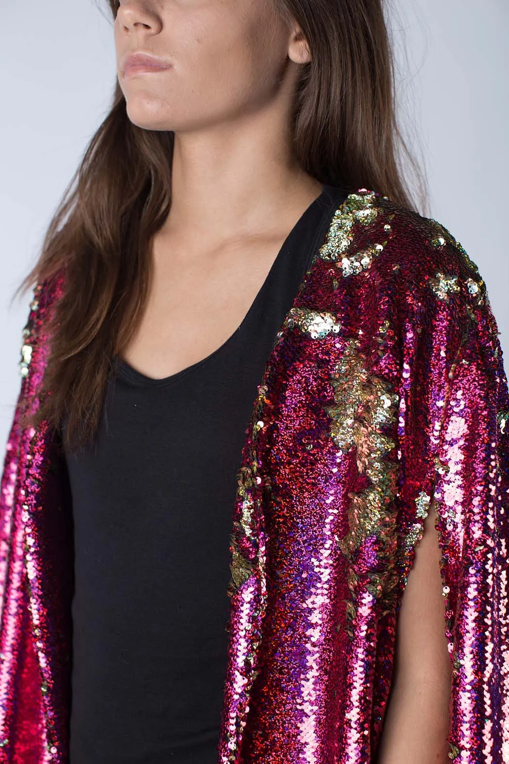 Any Old Iron Hologram Sequin Cape