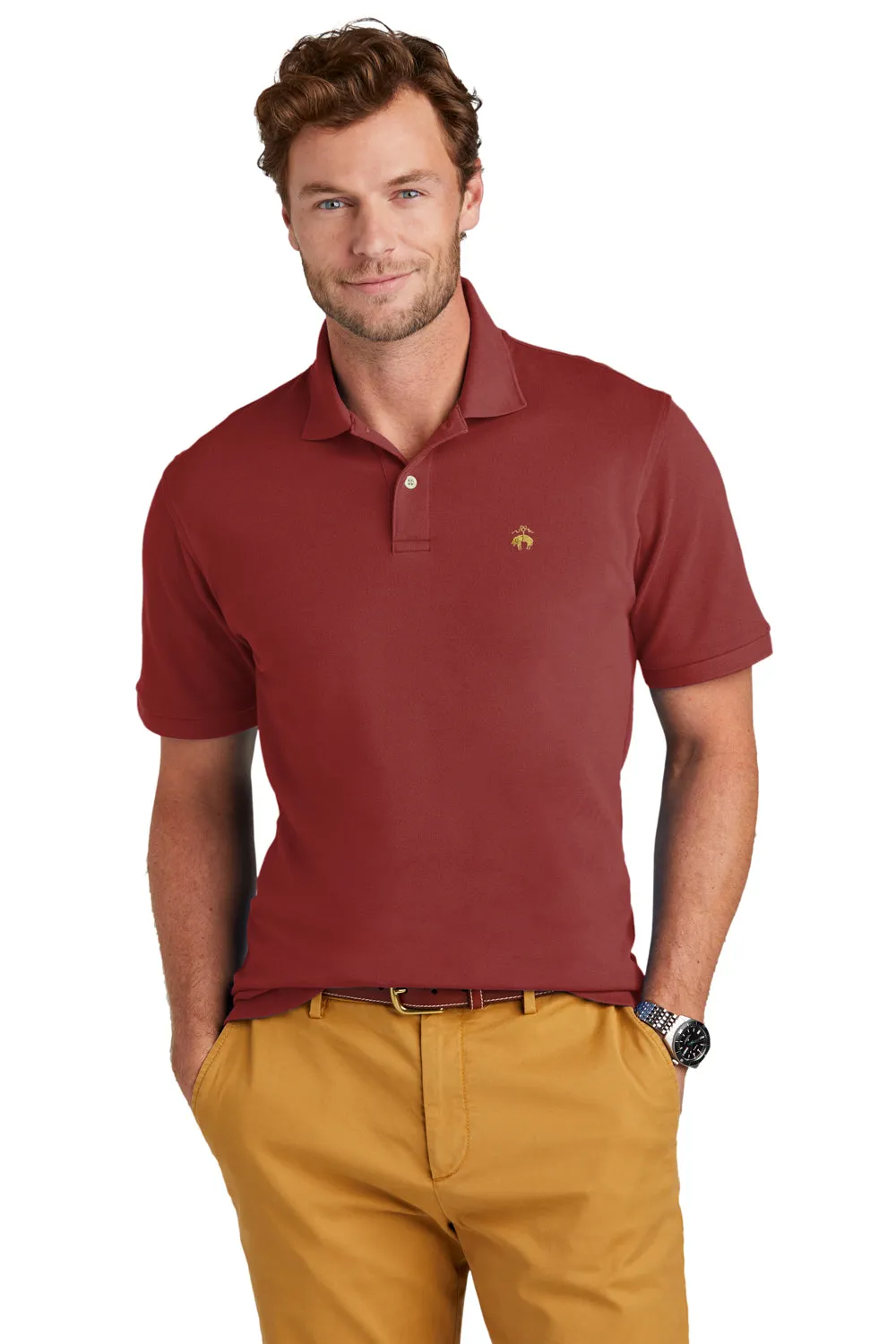 Brooks Brothers Mens Short Sleeve Polo Shirt - Rich Red