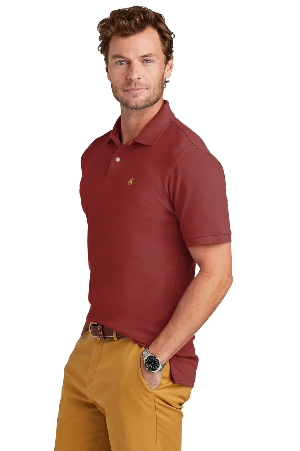 Brooks Brothers Mens Short Sleeve Polo Shirt - Rich Red