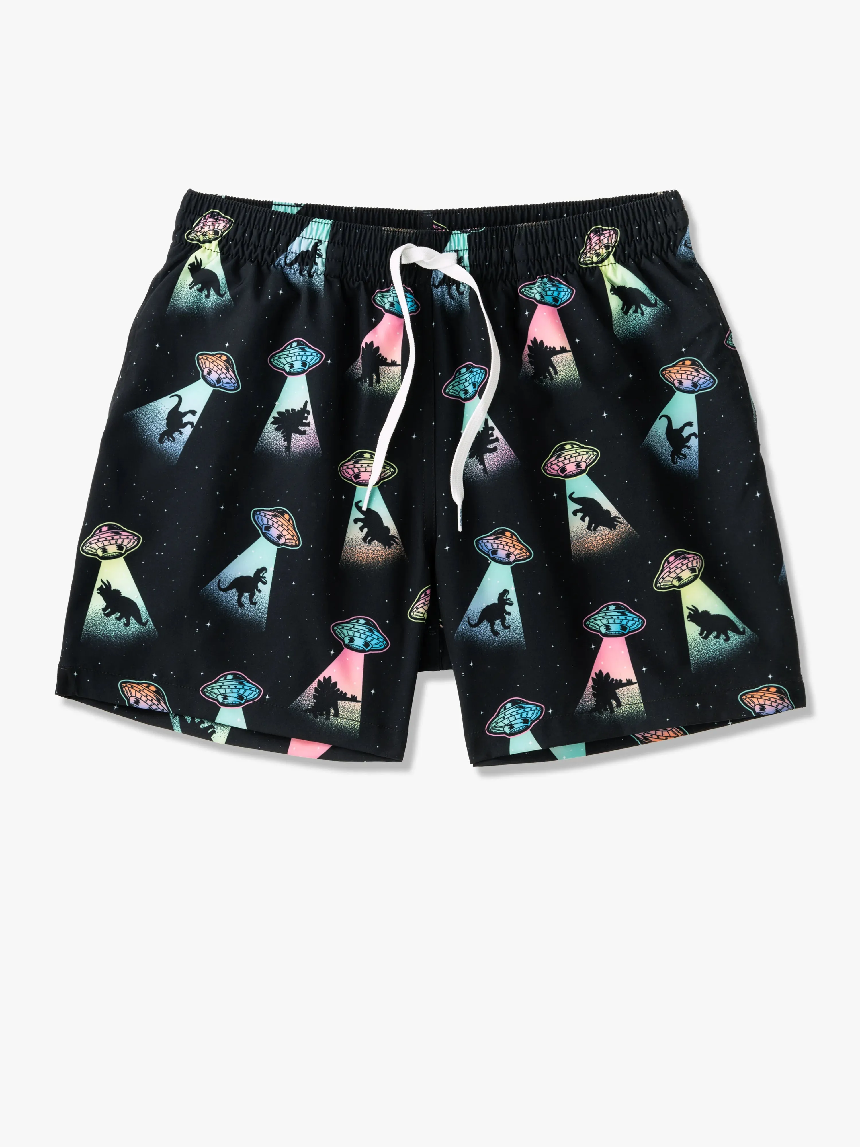 Chubbies 5.5-Inch The Beam Me Ups Swim Trunks - Black - Pattern Base (Plaids) Chubbies Clothing