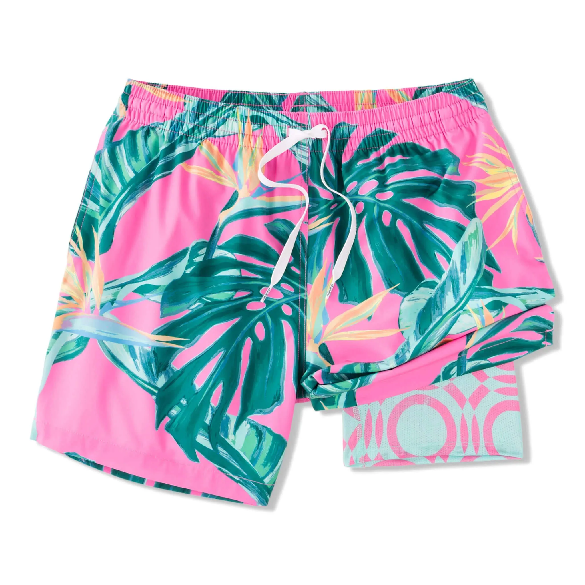 Chubbies 5.5-Inch The Birds of Paradise Swim Trunks - Bright Pink Chubbies Clothing