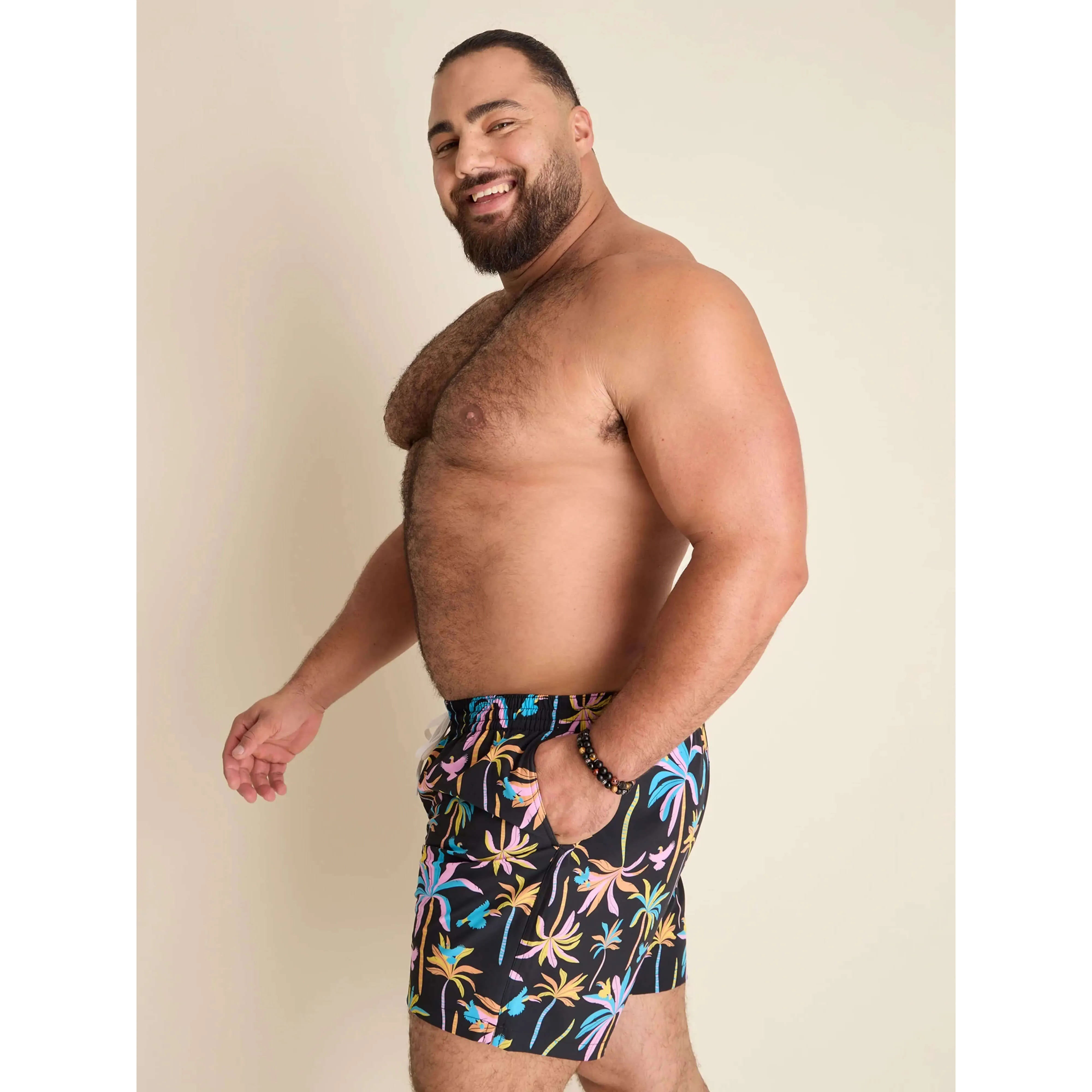 Chubbies 5.5-Inch The Black Light Nights Swim Trunks - Black - Pattern Base (Plaids) Chubbies Clothing