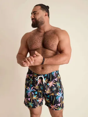 Chubbies 5.5-Inch The Black Light Nights Swim Trunks - Black - Pattern Base (Plaids) Chubbies Clothing