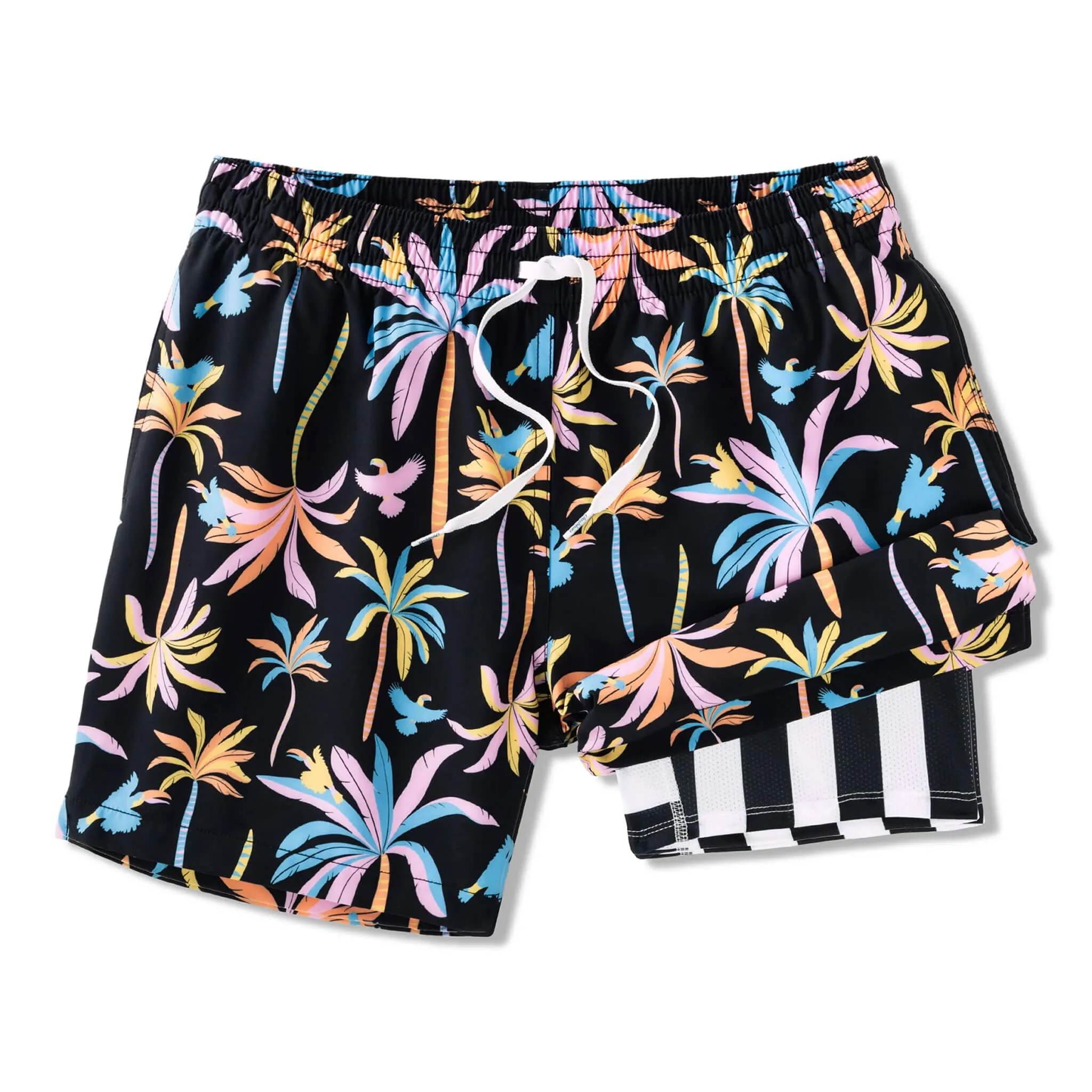 Chubbies 5.5-Inch The Black Light Nights Swim Trunks - Black - Pattern Base (Plaids) Chubbies Clothing