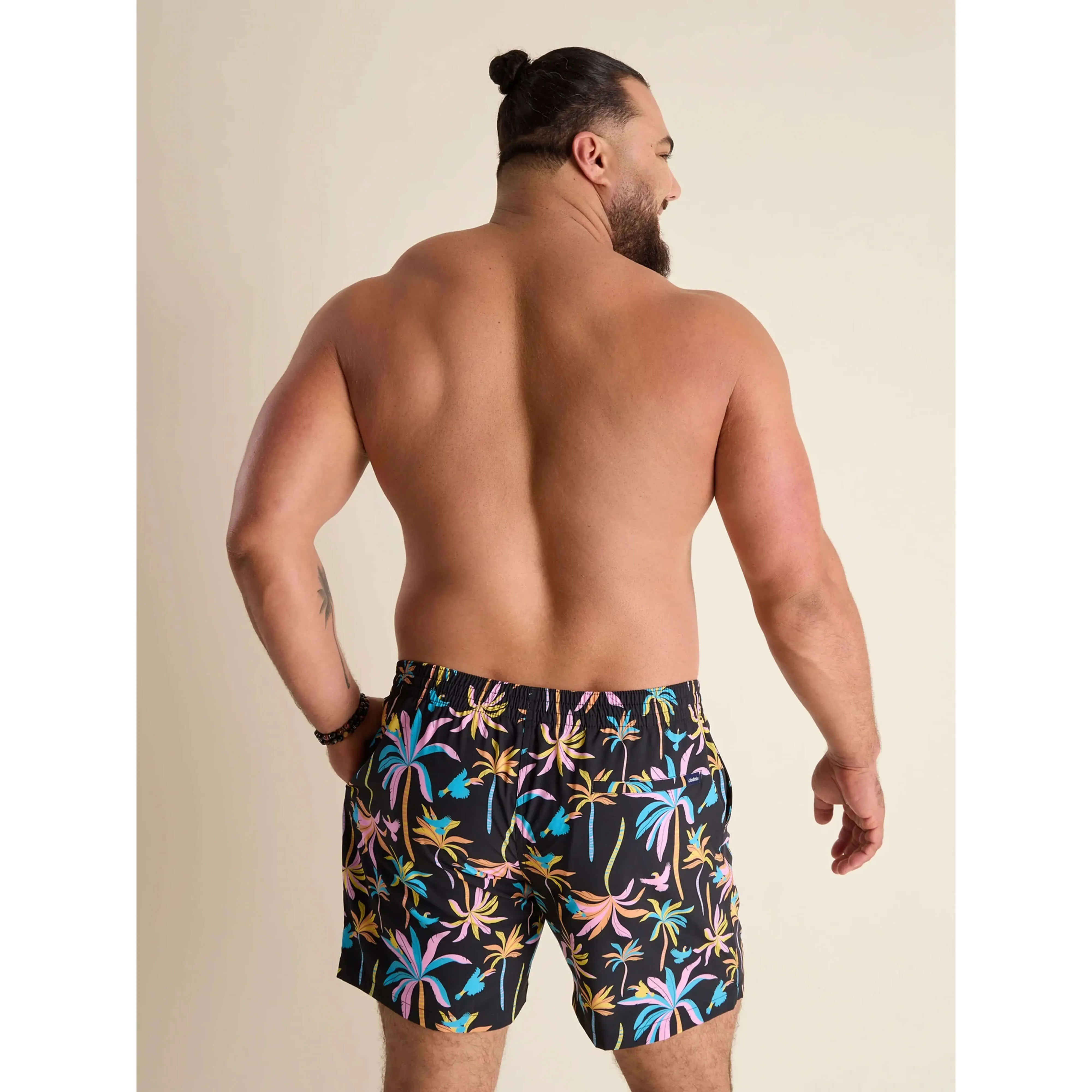 Chubbies 5.5-Inch The Black Light Nights Swim Trunks - Black - Pattern Base (Plaids) Chubbies Clothing