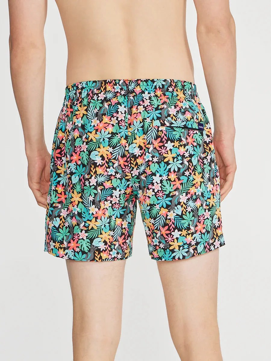 Chubbies 5.5-Inch The Bloomerangs Swim Trunks - Black Chubbies Clothing