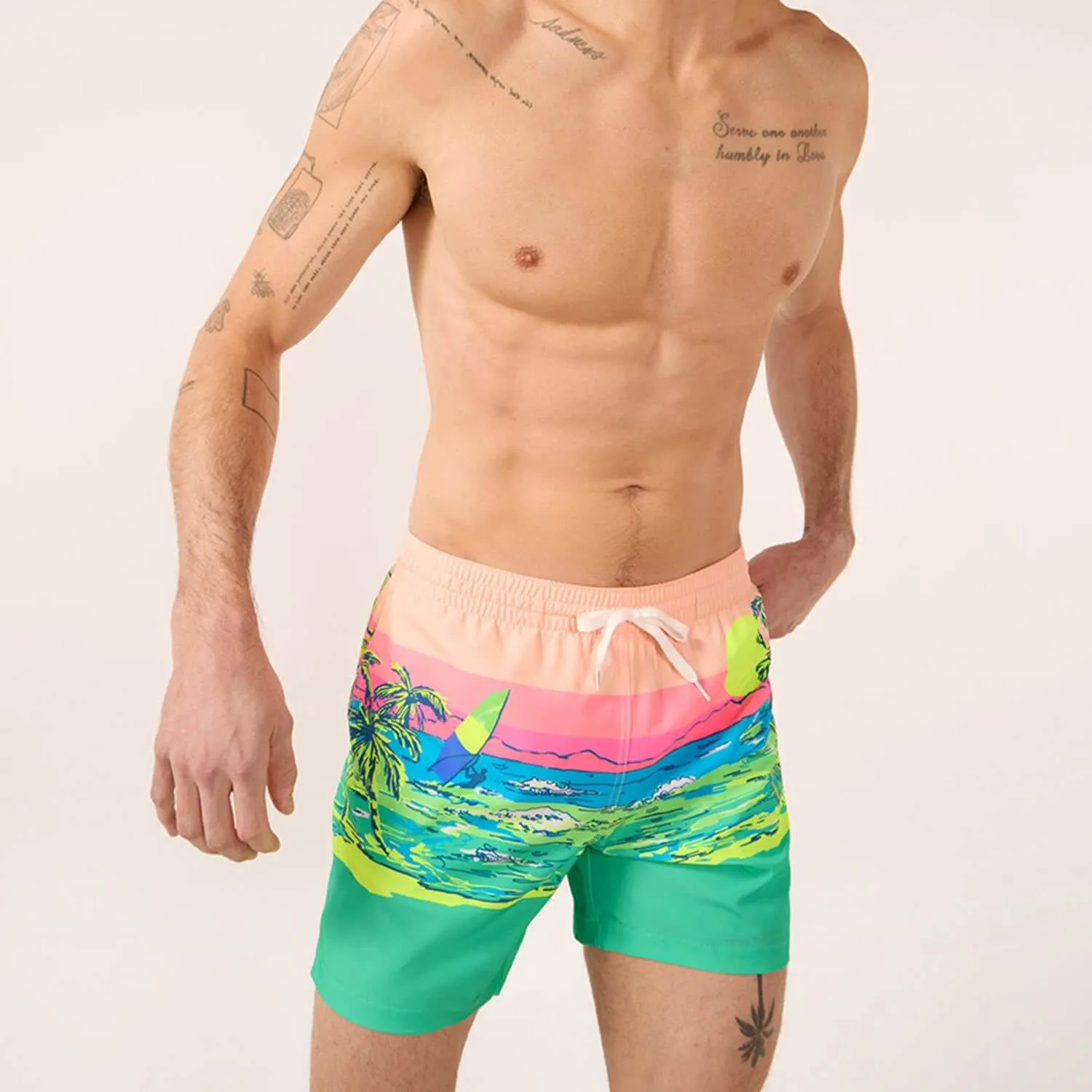 Chubbies 5.5-Inch The Coastals Swim Trunks - Teal Chubbies Clothing