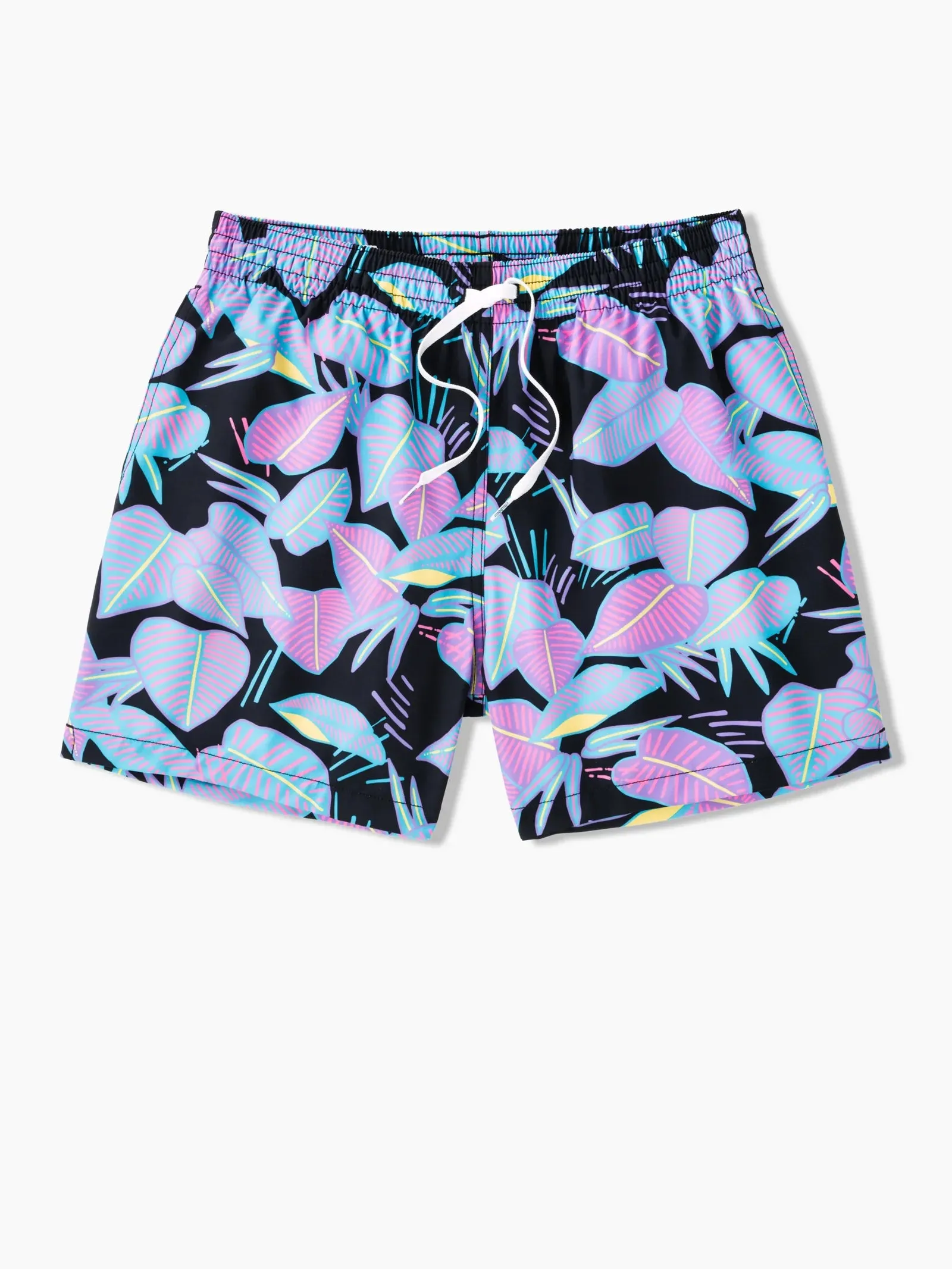 Chubbies 5.5-Inch The Fluorescent Funk Swim Trunks - Black Chubbies Clothing