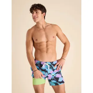Chubbies 5.5-Inch The Fluorescent Funk Training Shorts - Black - Pattern Base (Plaids) Chubbies Clothing