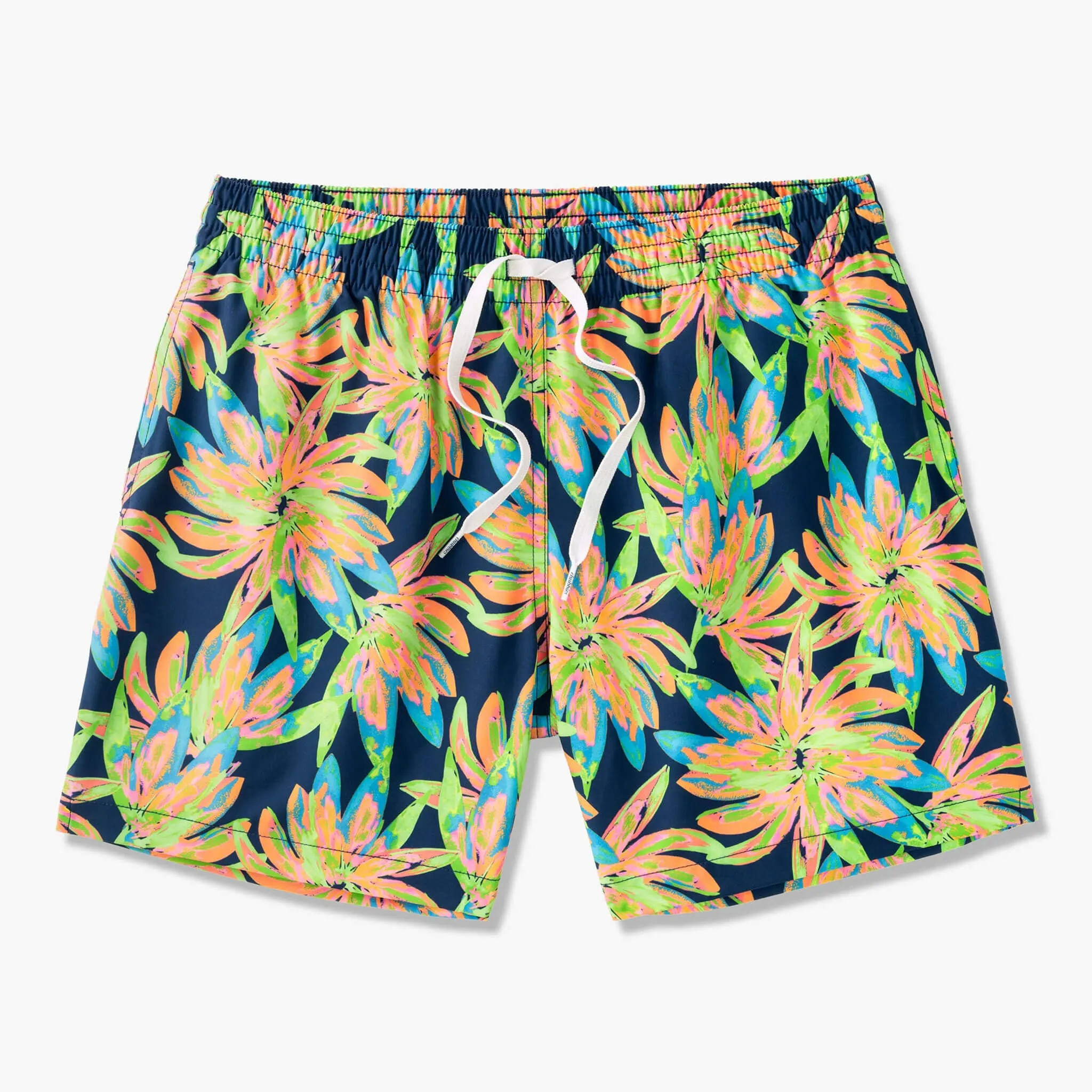 Chubbies 5.5-Inch The Ocean Flowers Swim Trunks - Bright Green - Pattern Base (Includes Plaids) Chubbies Clothing