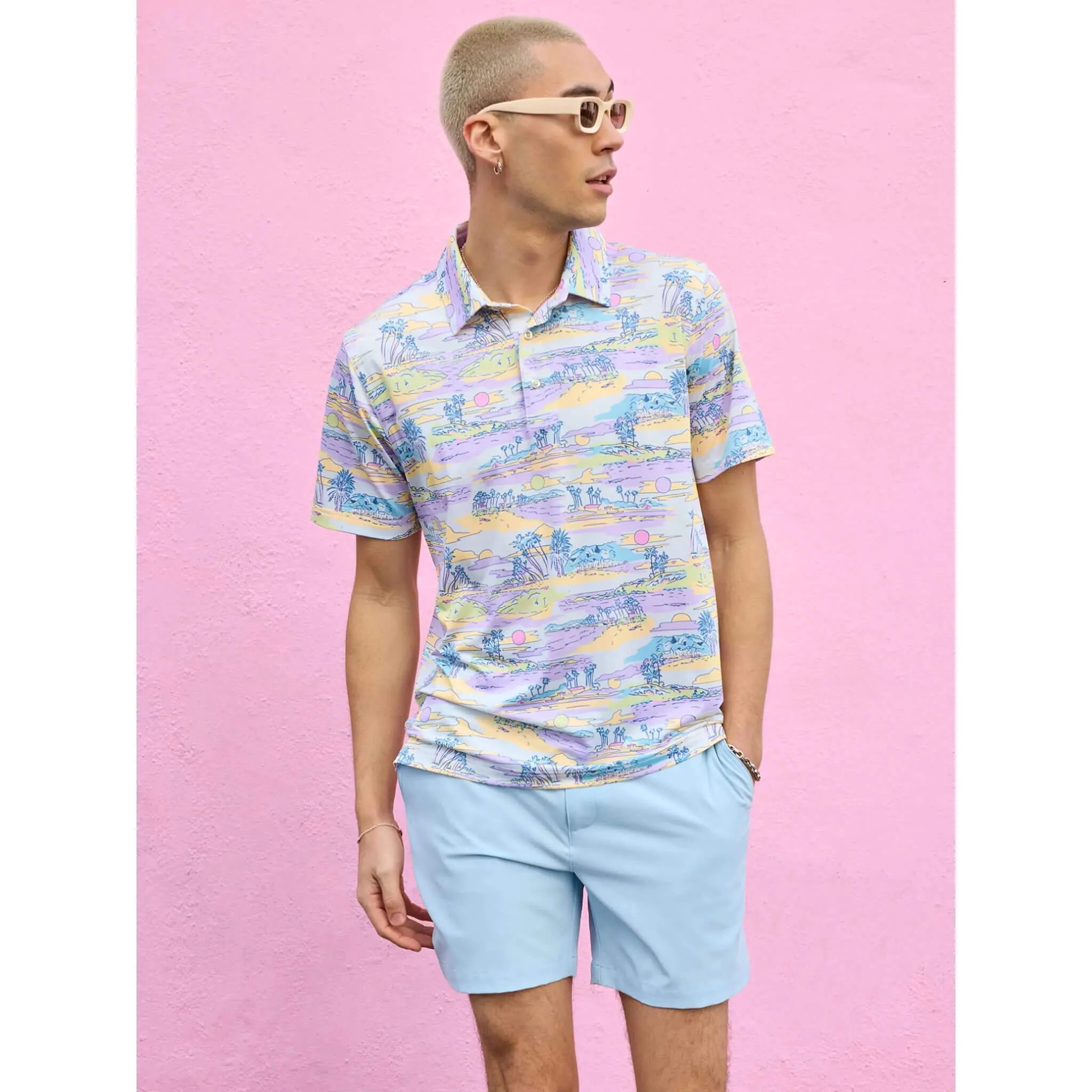 Chubbies 6-Inch The Powder Puff Blues Performance Shorts - Light/Pastel Blue Chubbies Clothing