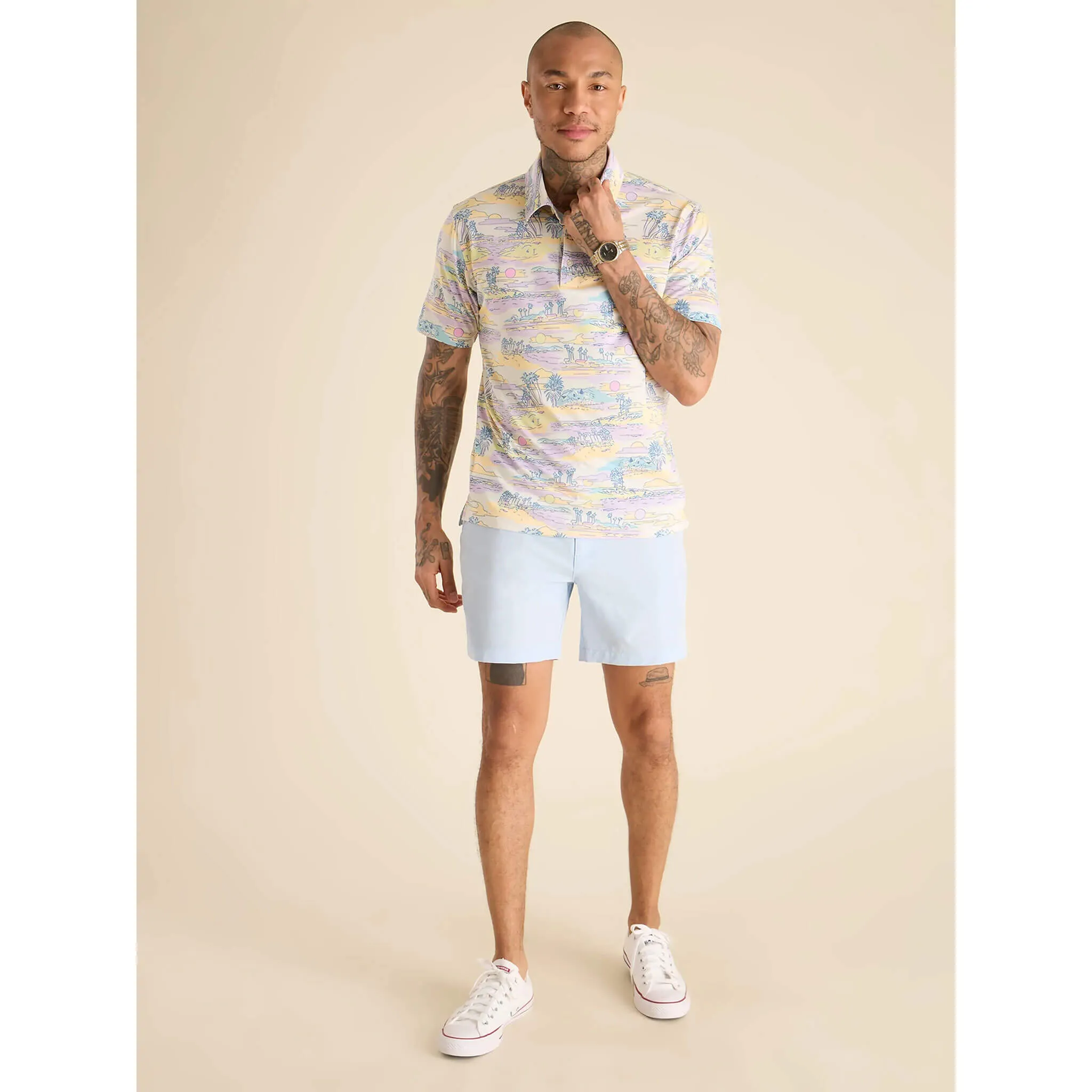 Chubbies 6-Inch The Powder Puff Blues Performance Shorts - Light/Pastel Blue Chubbies Clothing