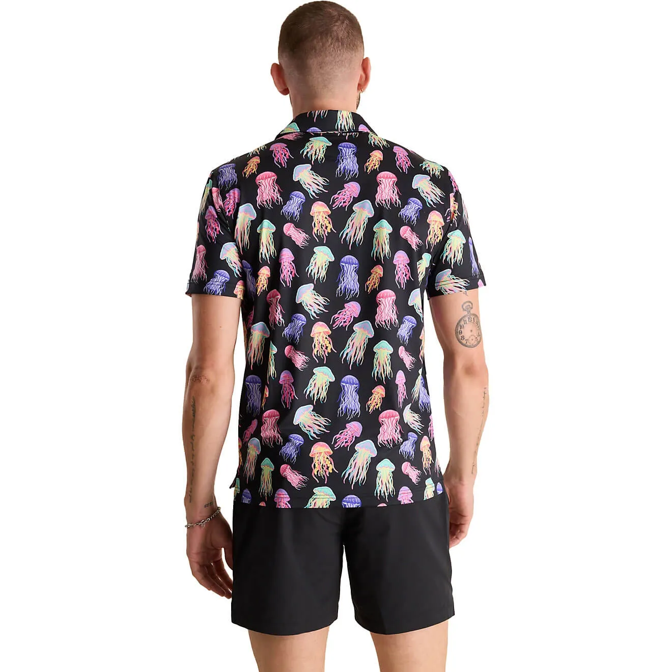 Chubbies The Don't Be Jelly Performance Polo Shirt - Black Chubbies Clothing