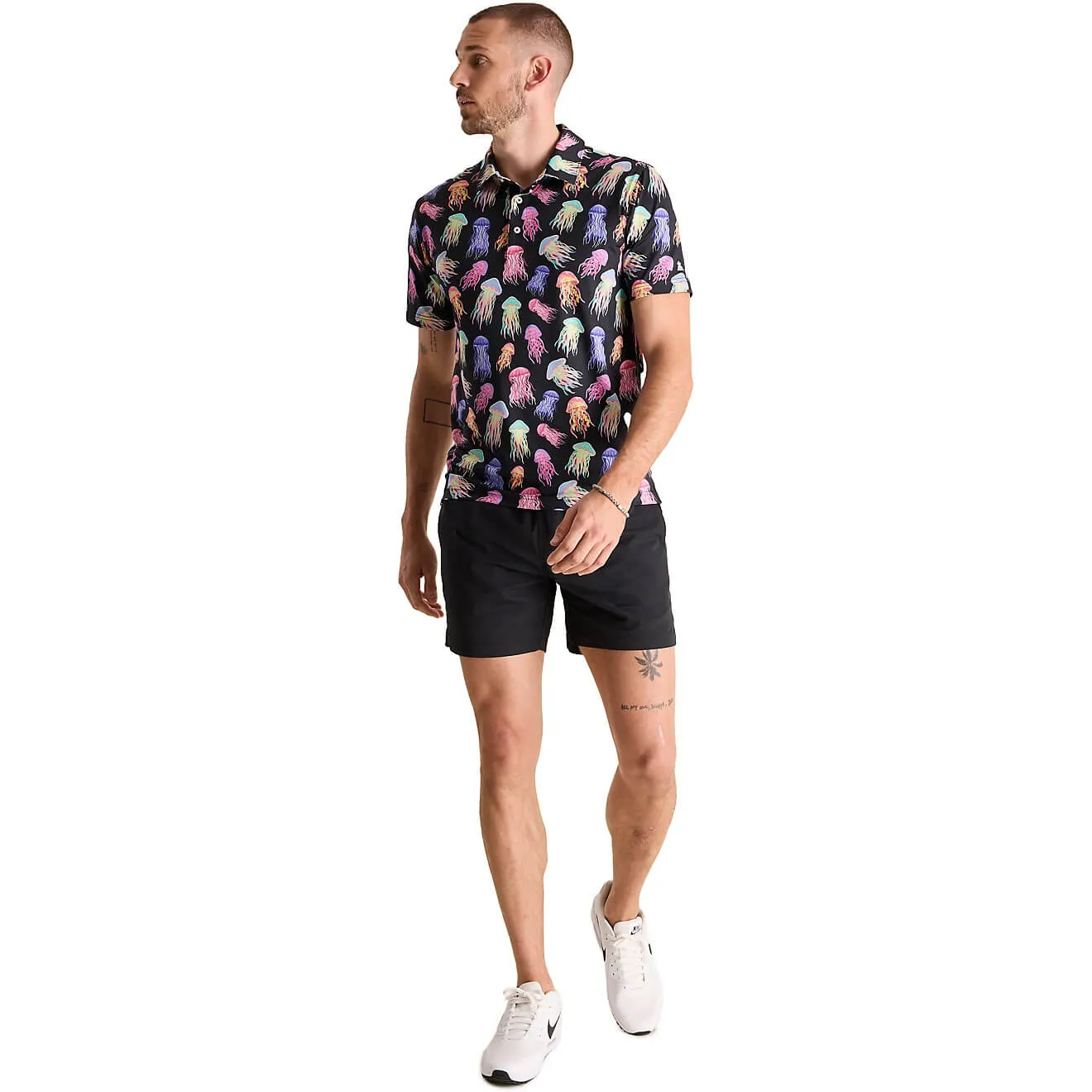 Chubbies The Don't Be Jelly Performance Polo Shirt - Black Chubbies Clothing
