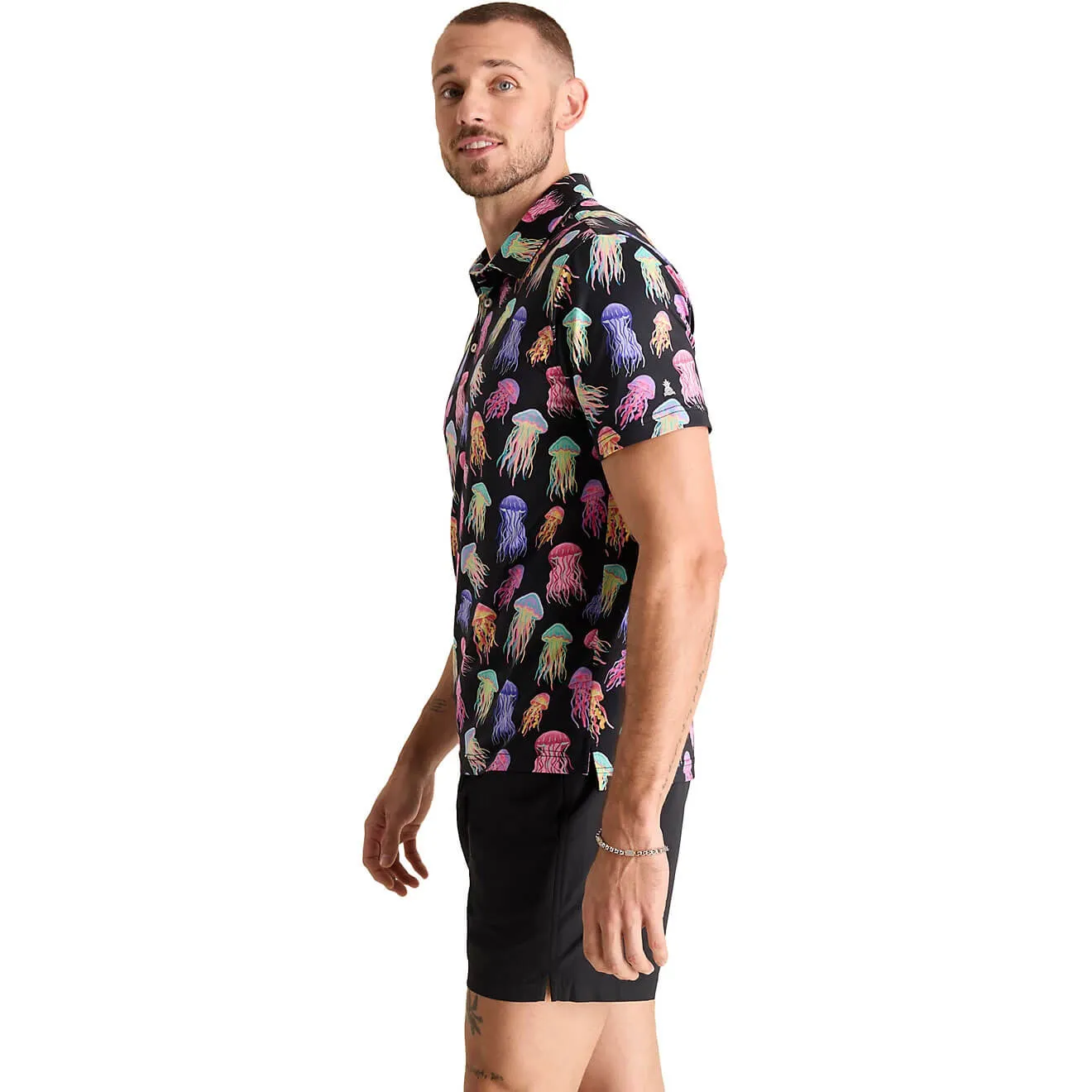 Chubbies The Don't Be Jelly Performance Polo Shirt - Black Chubbies Clothing