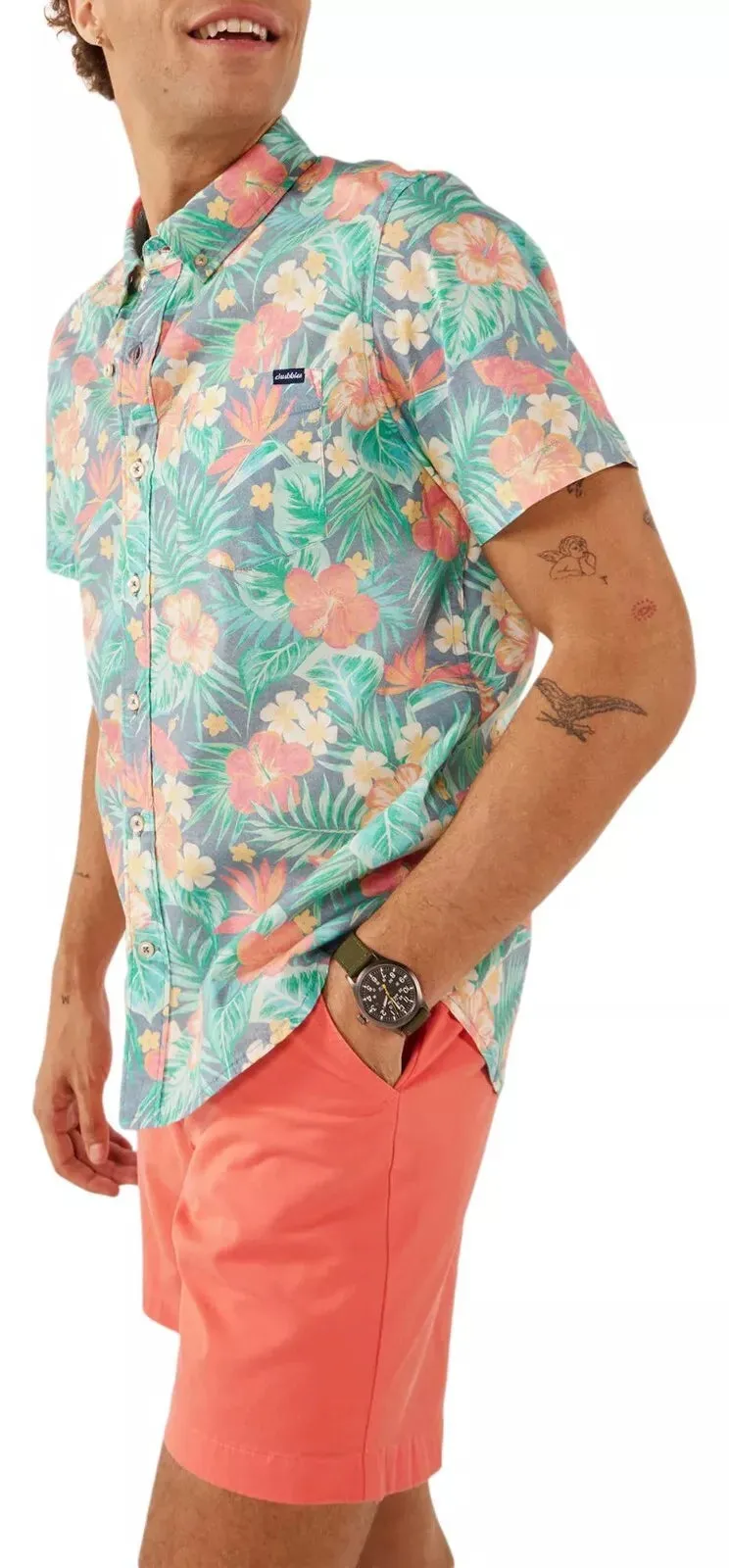 Chubbies The Life in Paradise Short Sleeve Sport Shirt - Navy Chubbies Clothing
