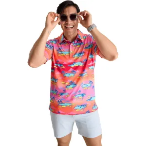 Chubbies The Offsite '24 Performance Polo Shirt - Bright Pink Chubbies Clothing