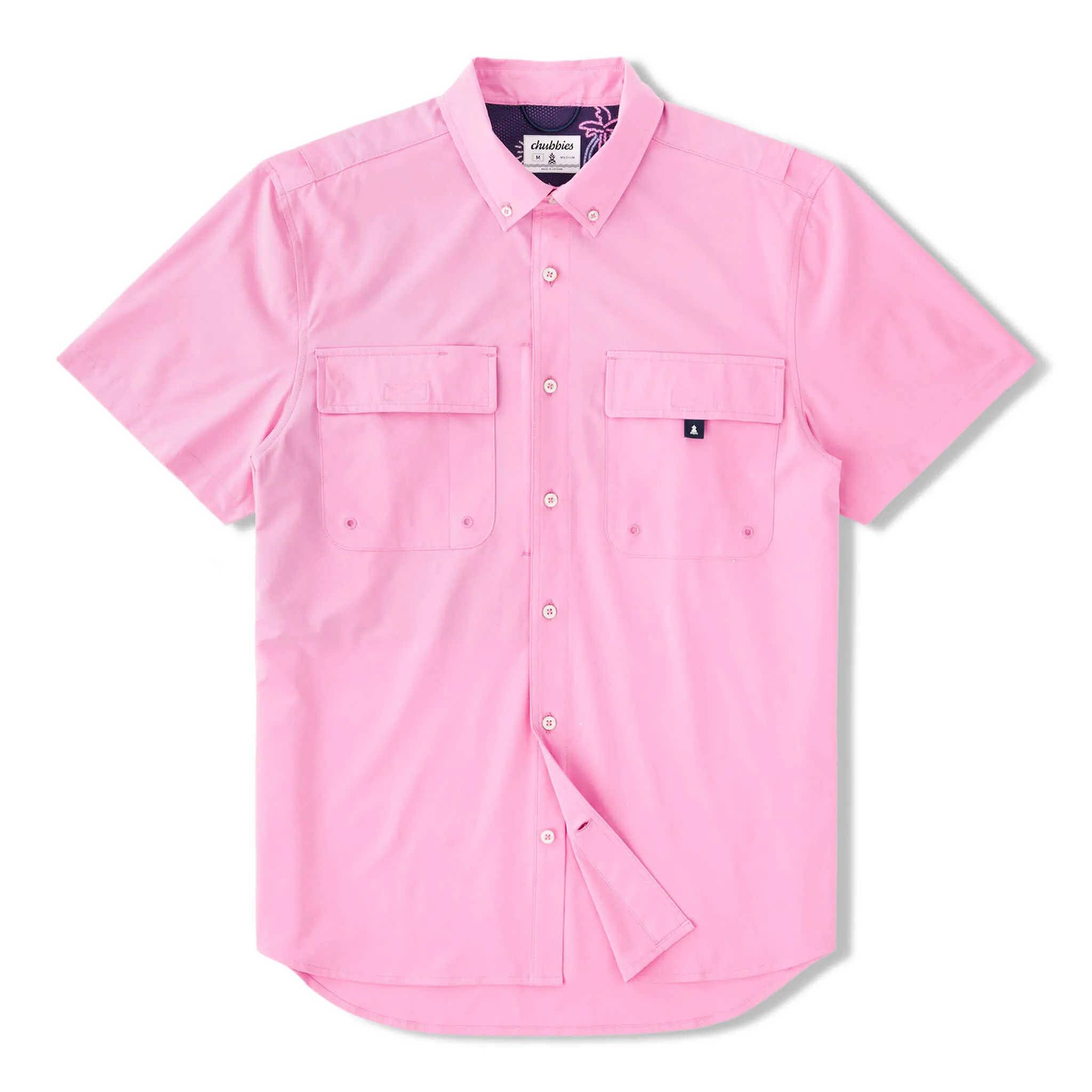 Chubbies The Pink n' Proud Short Sleeve Sport Shirt - Medium Pink Chubbies Clothing