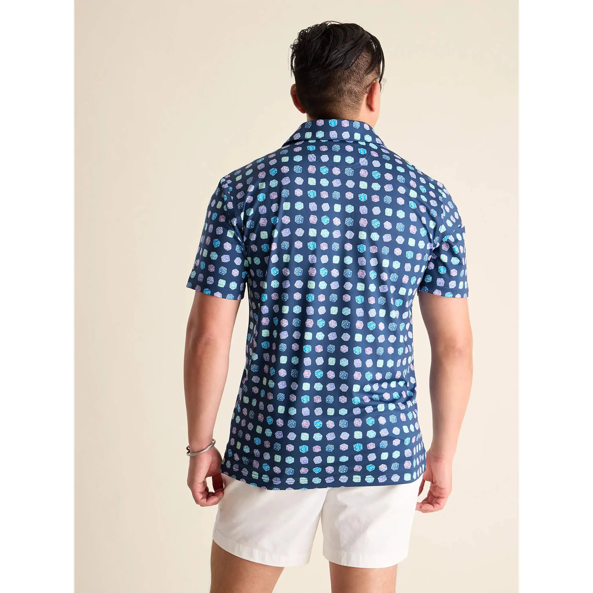 Chubbies The Sugar, Spice & Everything Dice Performance Polo Shirt - Navy Chubbies Clothing