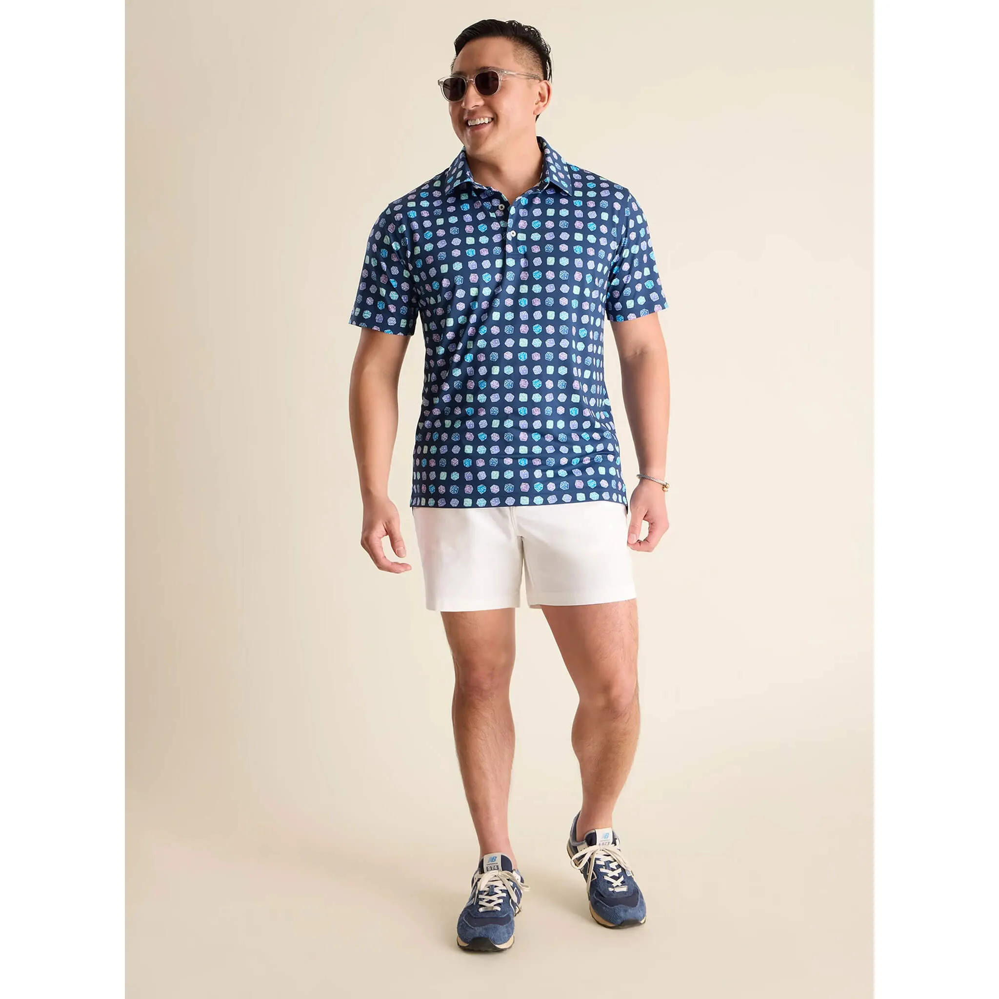 Chubbies The Sugar, Spice & Everything Dice Performance Polo Shirt - Navy Chubbies Clothing
