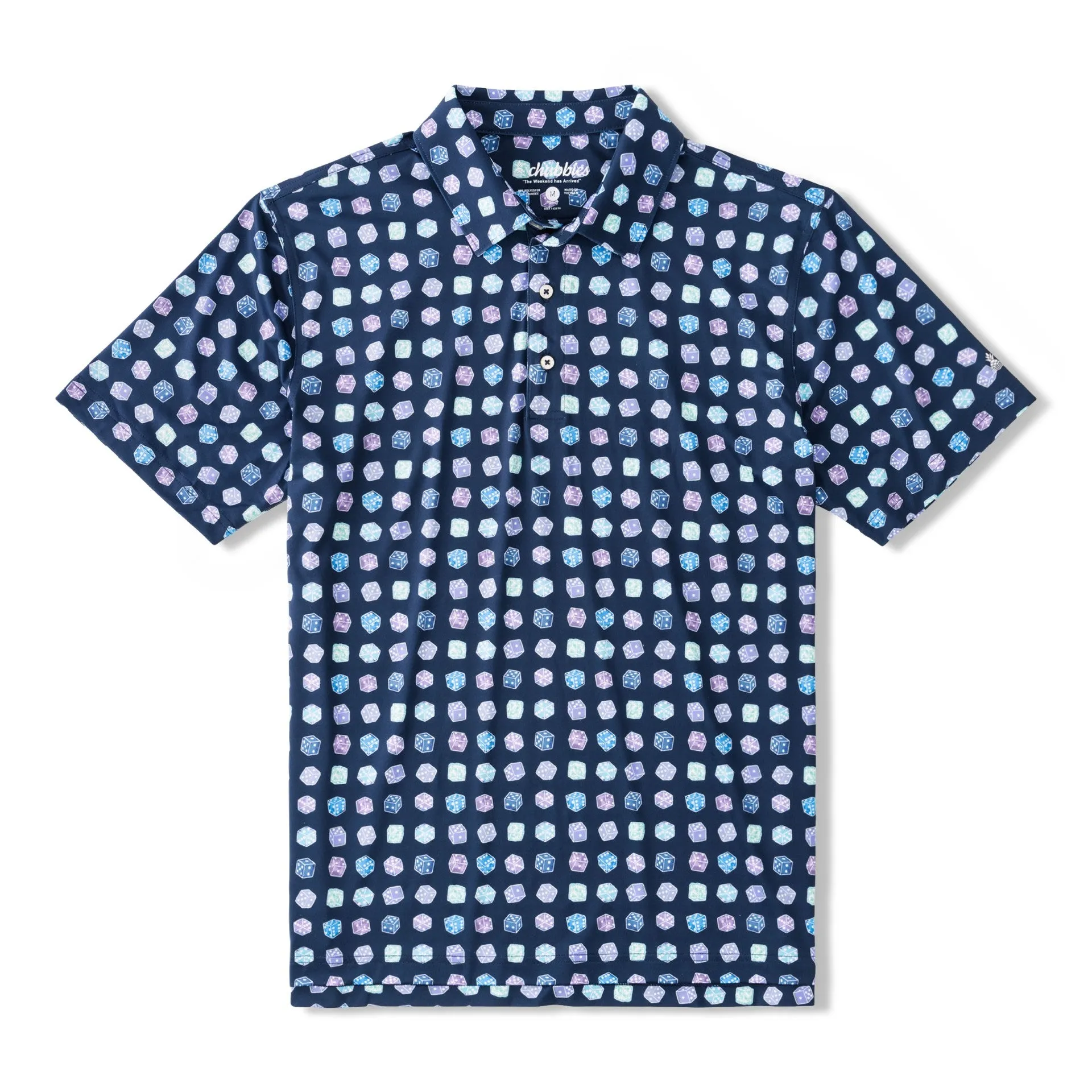 Chubbies The Sugar, Spice & Everything Dice Performance Polo Shirt - Navy Chubbies Clothing