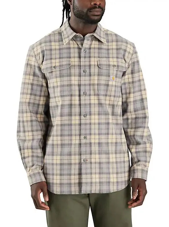 Clothing_Carhartt_Tops Loose Fit Heavy Weight Flannel Long-Sleeve Plaid Shirt