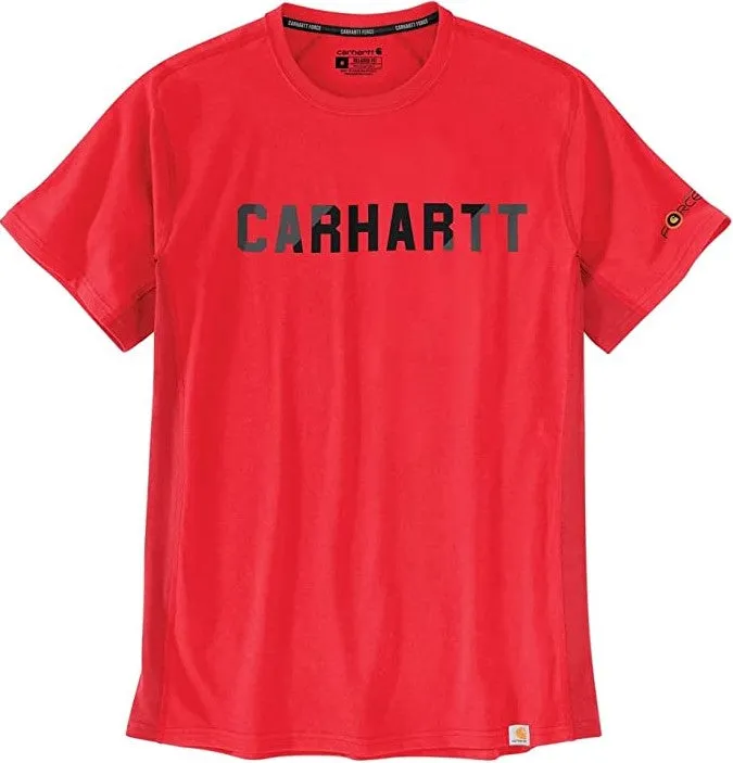 Clothing_Carhartt_Tops Men's Force Relaxed Fit Midweight Short-Sleeve Block Logo Graphic T-Shirt