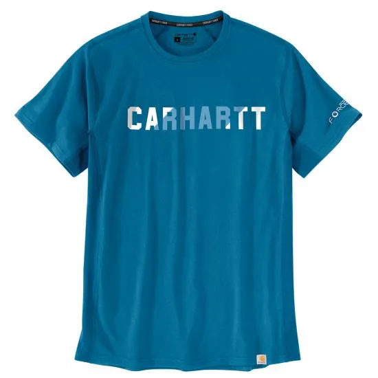 Clothing_Carhartt_Tops Men's Force Relaxed Fit Midweight Short-Sleeve Block Logo Graphic T-Shirt
