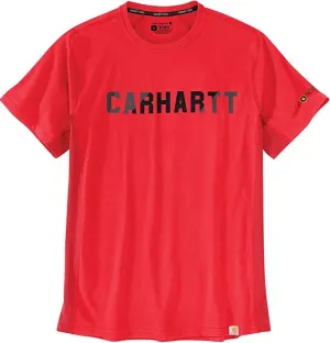 Clothing_Carhartt_Tops Men's Force Relaxed Fit Midweight Short-Sleeve Block Logo Graphic T-Shirt