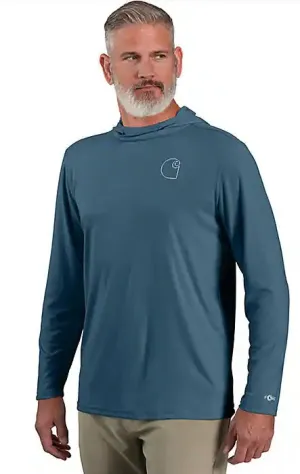 Clothing_Carhartt_Tops Men's Force Sun Defender Lightweight Long-Sleeve Hooded Logo Graphic T-Shirt