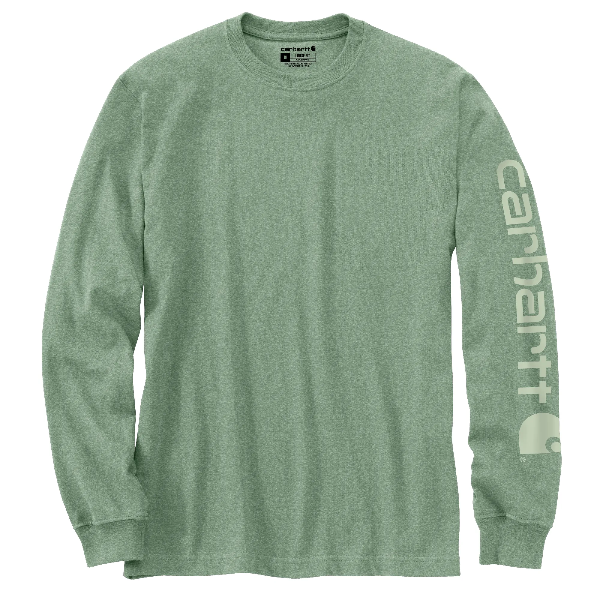 Clothing_Carhartt_Tops Men's Loose Fit Heavyweight Long-Sleeve Logo Sleeve Graphic T-Shirt