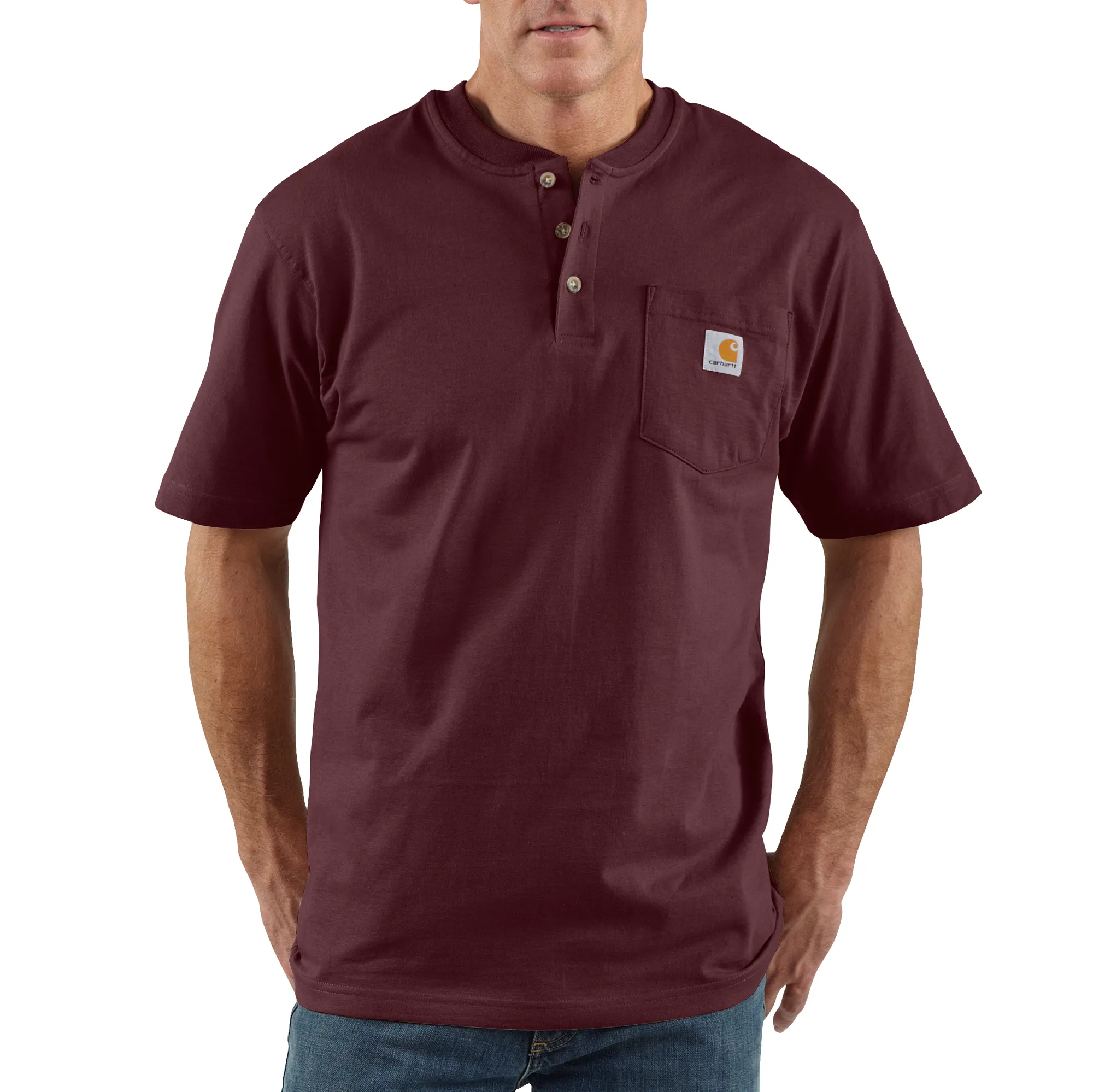 Clothing_Carhartt_Tops Men's Loose Fit Heavyweight Short-Sleeve Pocket Henley T-Shirt
