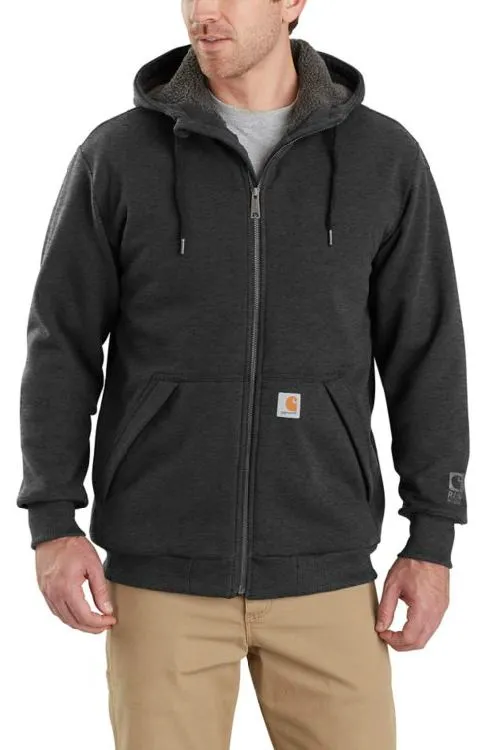 Clothing_Carhartt_Tops Men's Rain Defender Rockland Sherpa Lined Full Zip Hooded Sweatshirt