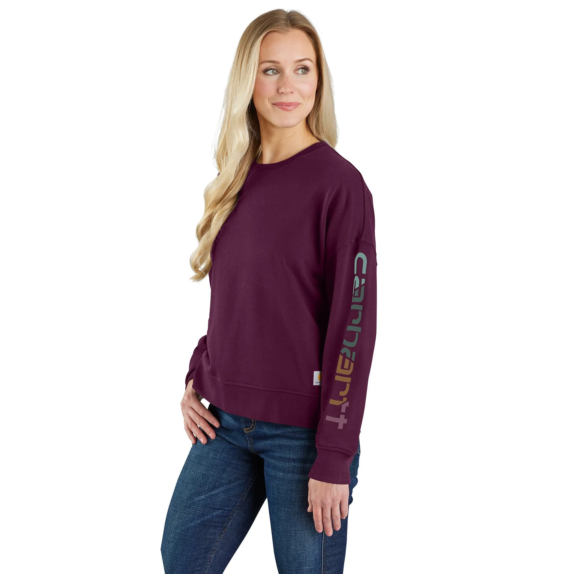 Clothing_Carhartt_Tops Women's TENCEL Fiber Series Loose Fit Sleeve Graphic Sweatshirt