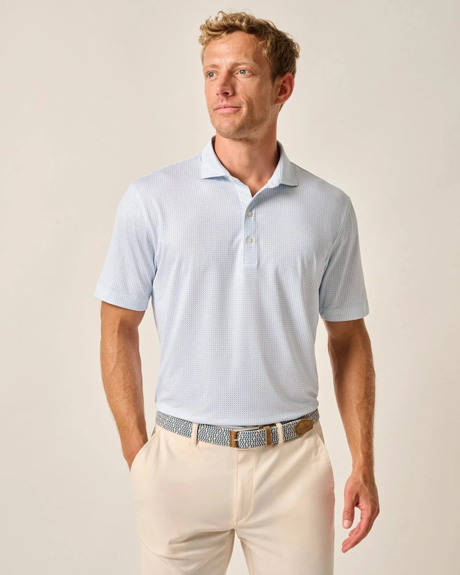 Johnnie-O Tee Time Prep-Formance Polo Shirt - Barrels Blue Johnnie-O Clothing