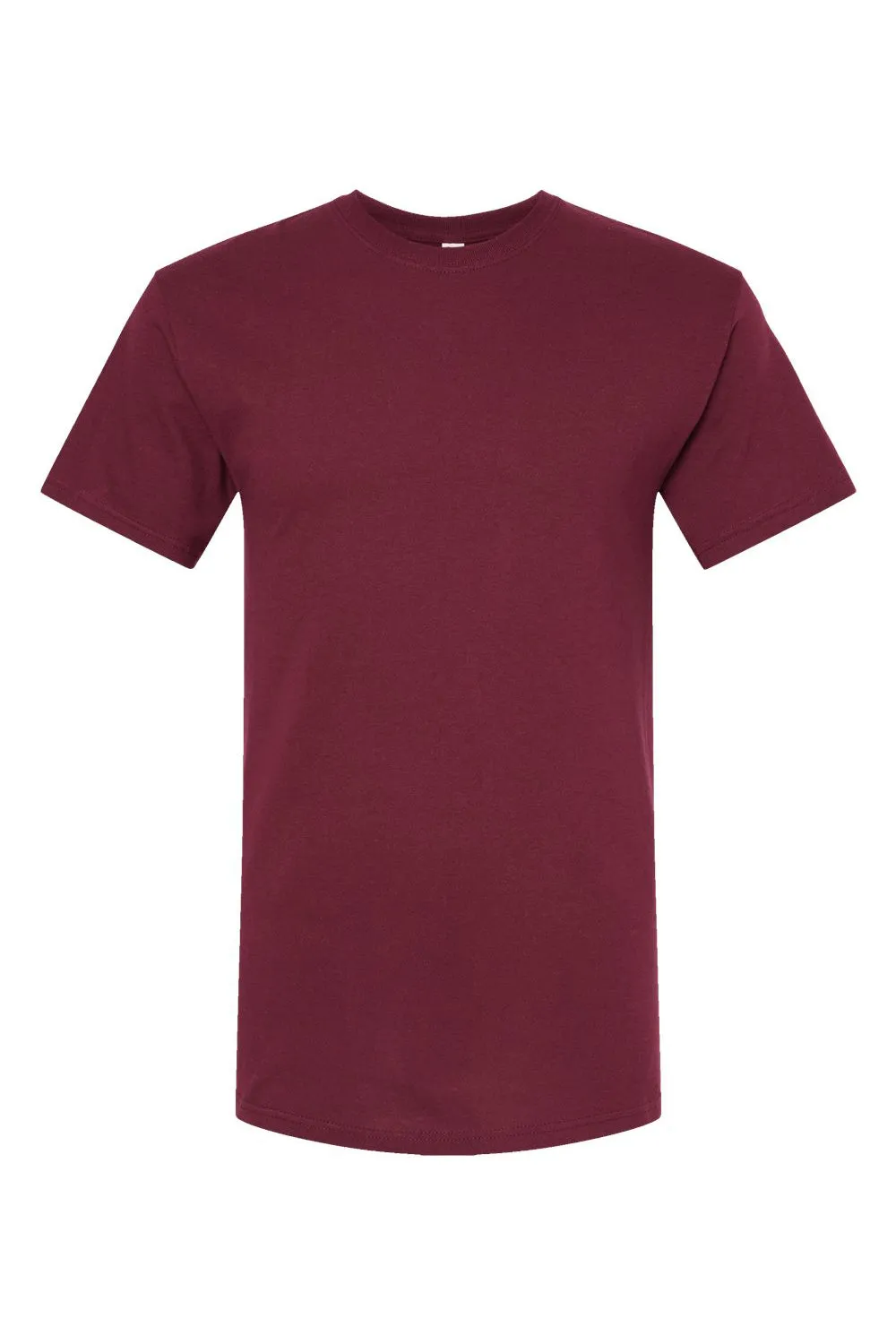 M&O Mens Gold Soft Touch Short Sleeve Crewneck T-Shirt - Maroon Clothing M-O